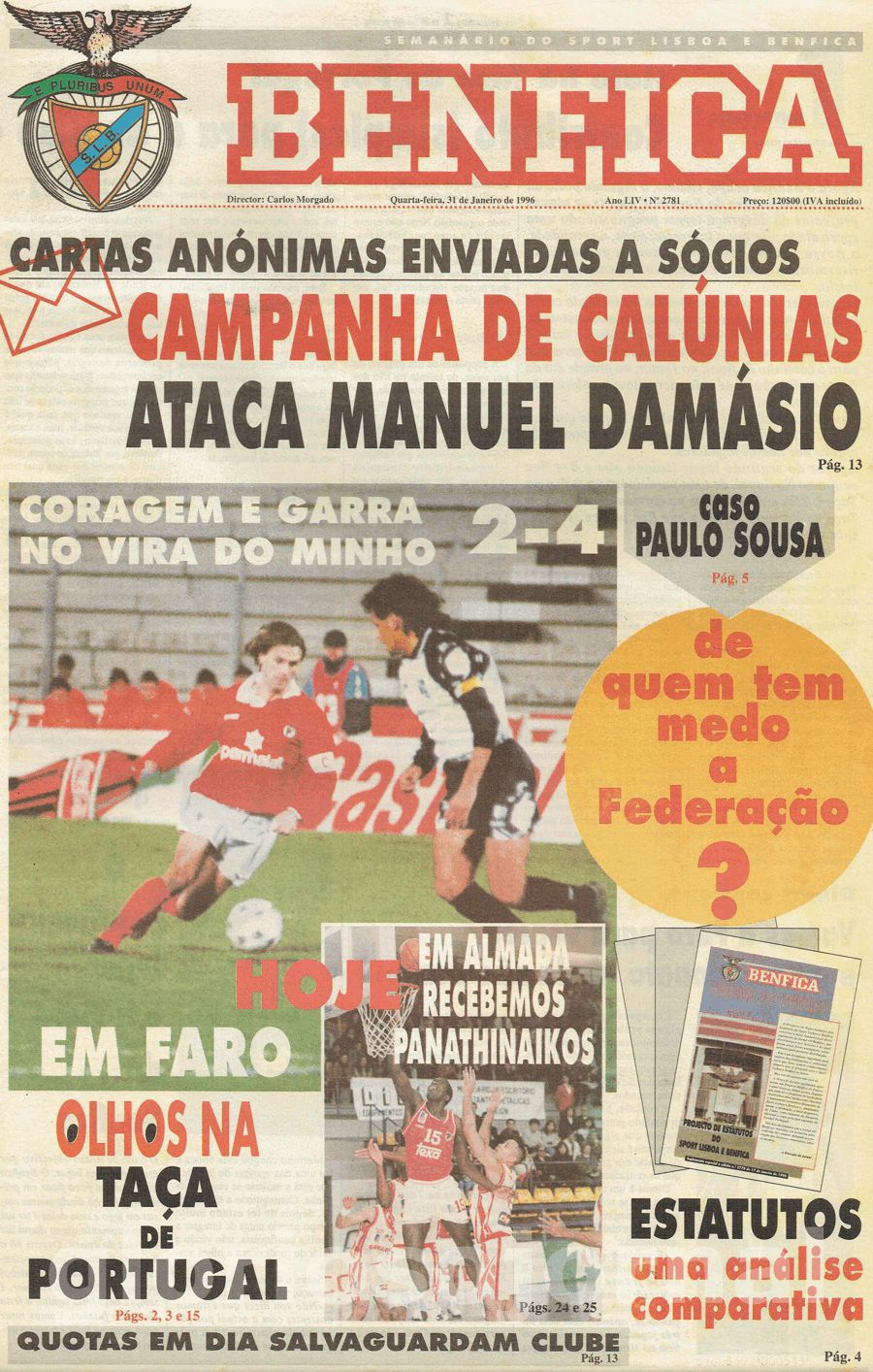 jornal o benfica 2781 1996-01-31